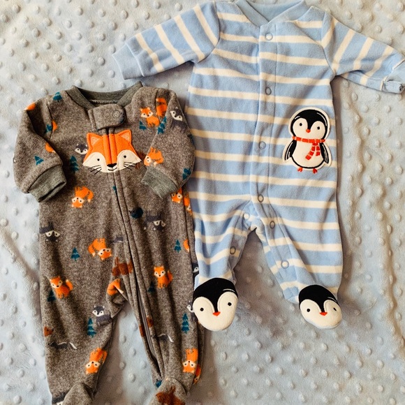 baby boy fleece sleepers